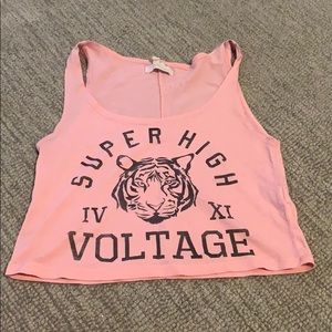 Bershka pink crop top